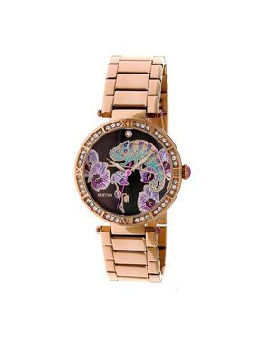 NWT Bertha Camilla Balck Chameleon Dial Gold-tone Ladies Watch